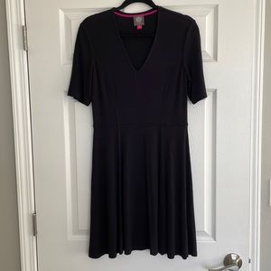 Black V-neck dress